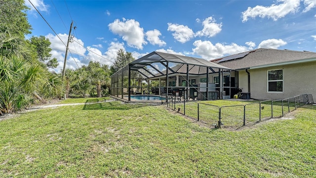 237 Strasburg Dr, Port Charlotte, FL 33954 - view of yard with an outdoor pool, a lanai, and a patio