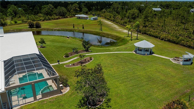 17400 White Water Ct, Punta Gorda, FL 33982 - aerial view of a large body of water and a pool area