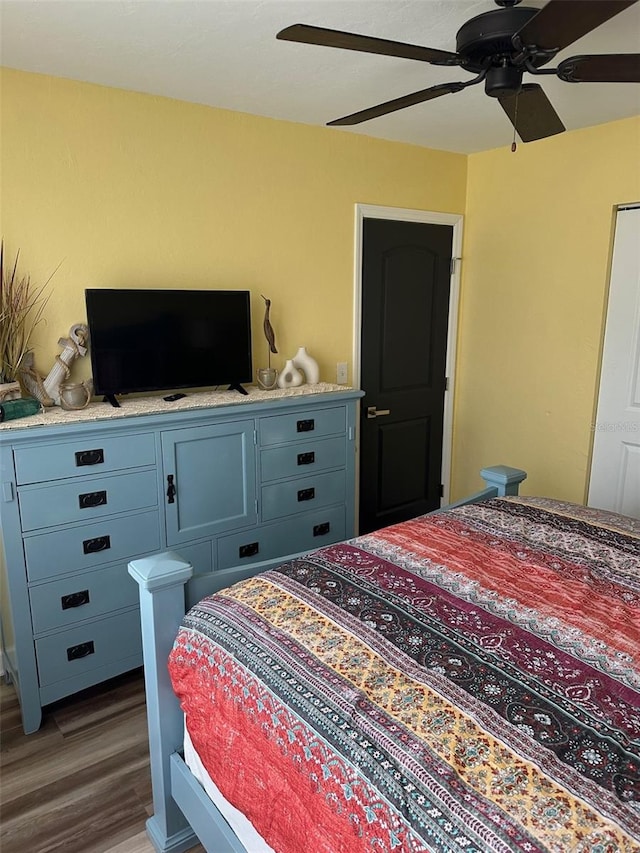 26129 Madras Ct, Punta Gorda, FL 33983 - bedroom featuring wood finished floors and ceiling fan