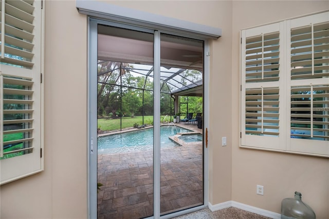 1062 Eagles Flight Way, North Port, FL 34287 - entryway with a sunroom and baseboards