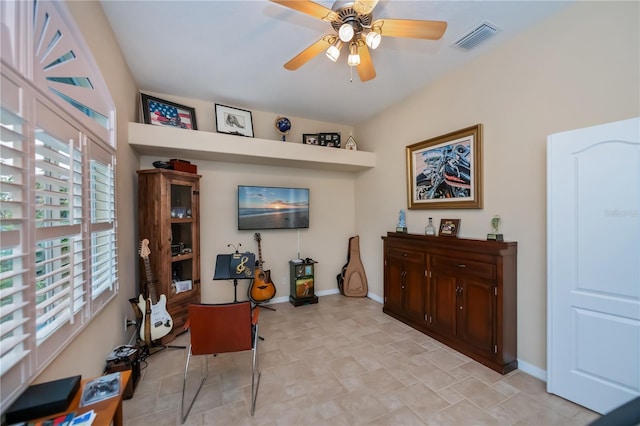 1062 Eagles Flight Way, North Port, FL 34287 - office area with a ceiling fan and baseboards