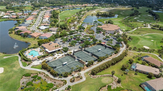 1062 Eagles Flight Way, North Port, FL 34287 - aerial view of property's location featuring a local golf course, a large body of water, and nearby suburban area