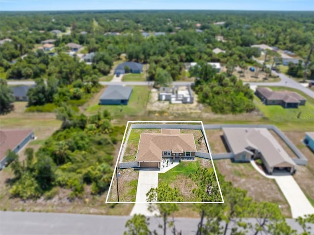 3138 Darius Ave, North Port, FL 34288 - aerial perspective of suburban area featuring property parcel outlined