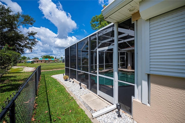 2387 Nuremberg Blvd, Punta Gorda, FL 33983 - view of yard with an outdoor pool and a lanai