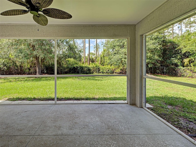 4609 Jaslo Ave, North Port, FL 34286 - unfurnished sunroom with a ceiling fan