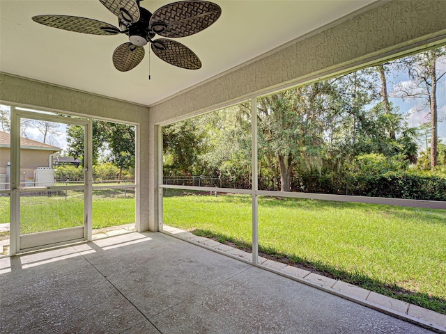4609 Jaslo Ave, North Port, FL 34286 - unfurnished sunroom with a ceiling fan