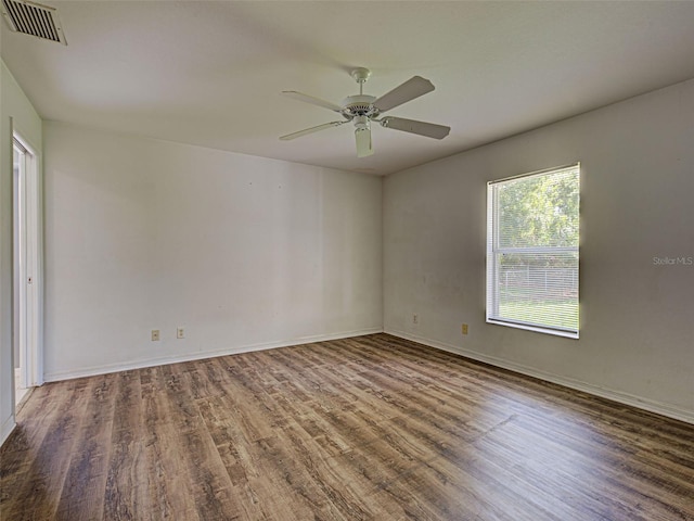 4609 Jaslo Ave, North Port, FL 34286 - unfurnished room featuring wood finished floors, ceiling fan, and baseboards