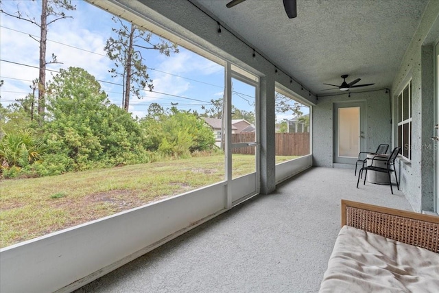 5436 Jessamine Ave, North Port, FL 34291 - sunroom / solarium featuring a ceiling fan