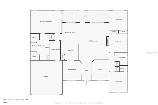 5436 Jessamine Ave, North Port, FL 34291 - floor plan / room layout