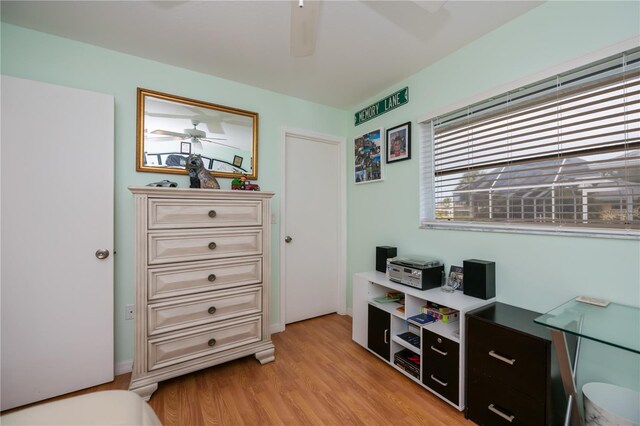 1 Sportsman Cir, Rotonda West, FL 33947 - office with ceiling fan and light wood-type flooring