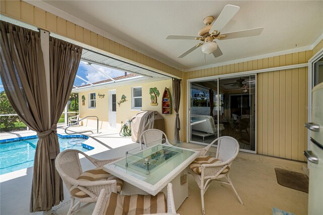 1 Sportsman Cir, Rotonda West, FL 33947 - sunroom featuring a ceiling fan
