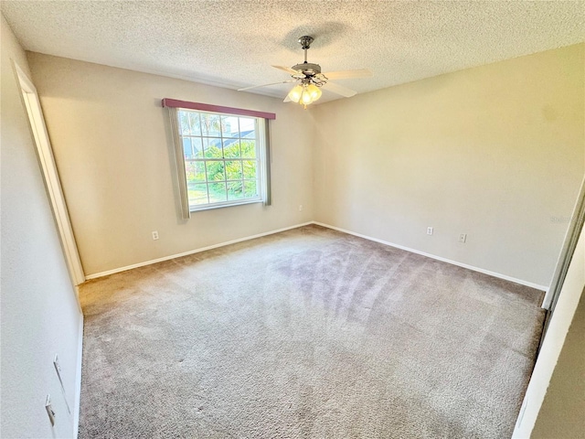 18335 Oxford Ave, Port Charlotte, FL 33948 - unfurnished room with ceiling fan, a textured ceiling, carpet, and baseboards
