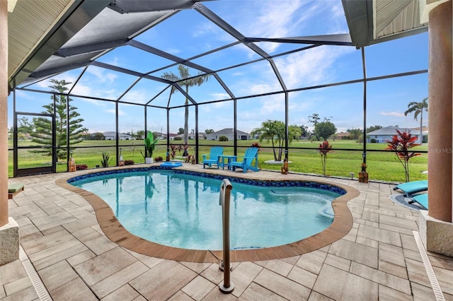 1499 Nuremberg Blvd, Punta Gorda, FL 33983 - swimming pool with a patio area, a yard, and a lanai