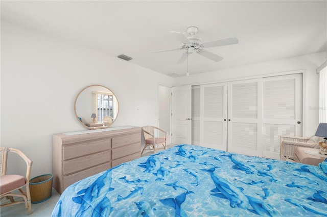 25371 Paladin Ln, Punta Gorda, FL 33983 - carpeted bedroom featuring a closet and ceiling fan