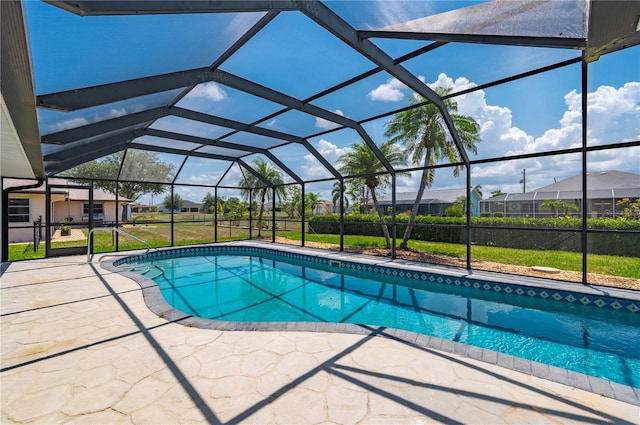 25371 Paladin Ln, Punta Gorda, FL 33983 - swimming pool with a patio area, a yard, a lanai, and a residential view