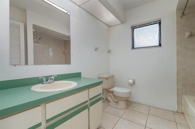 1472 Oriel Ct, Punta Gorda, FL 33983 - full bathroom with vanity, toilet, tile patterned flooring, and tub / shower combination