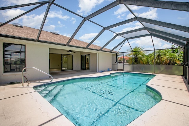 1472 Oriel Ct, Punta Gorda, FL 33983 - swimming pool with a patio and a ceiling fan