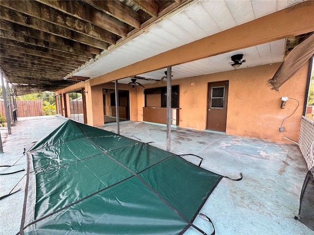 1611 Robbins Rd, Nokomis, FL 34275 - view of pool with a ceiling fan and a patio