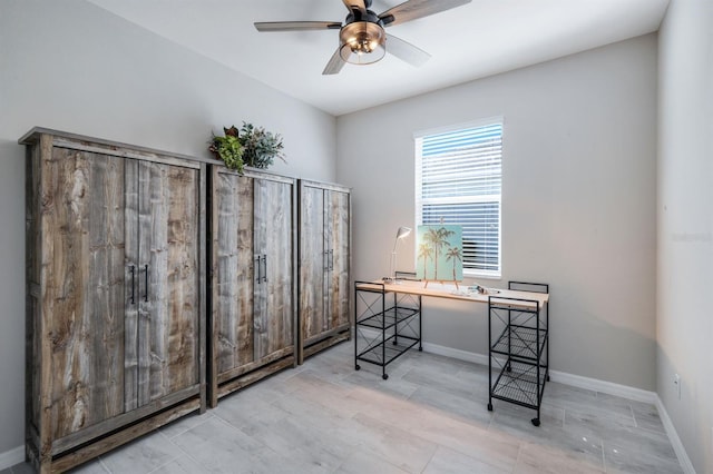 43249 Treadway Dr, Punta Gorda, FL 33982 - home office featuring a ceiling fan and baseboards