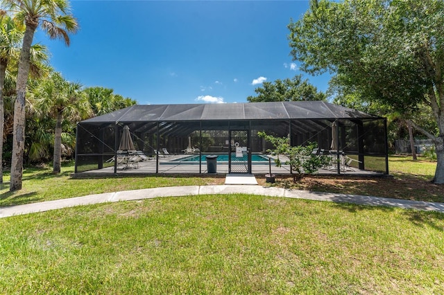 22481 Westchester Blvd Unit B47, Punta Gorda, FL 33980 - outdoor pool with a lawn, a patio, and a lanai