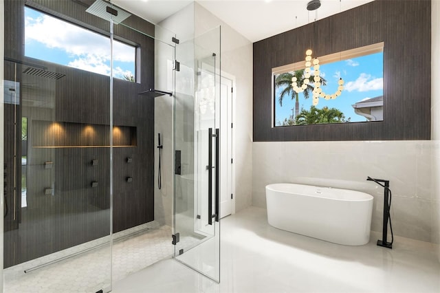 1108 SW 24th St, Cape Coral, FL 33991 - full bathroom with a stall shower and a soaking tub