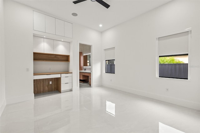 1108 SW 24th St, Cape Coral, FL 33991 - unfurnished living room with ceiling fan, baseboards, and recessed lighting