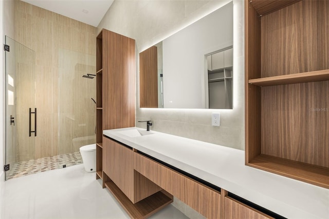 1108 SW 24th St, Cape Coral, FL 33991 - full bath with a shower stall, toilet, and vanity