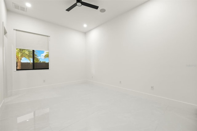 1108 SW 24th St, Cape Coral, FL 33991 - spare room featuring baseboards, recessed lighting, and a ceiling fan