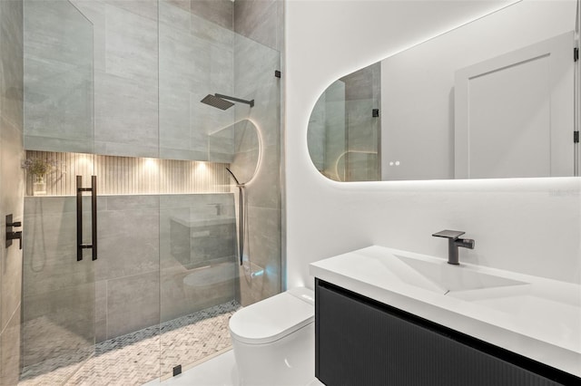 1108 SW 24th St, Cape Coral, FL 33991 - bathroom with toilet, vanity, and a shower stall