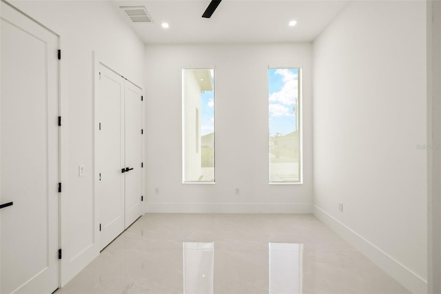 1108 SW 24th St, Cape Coral, FL 33991 - unfurnished bedroom with baseboards, recessed lighting, and a ceiling fan