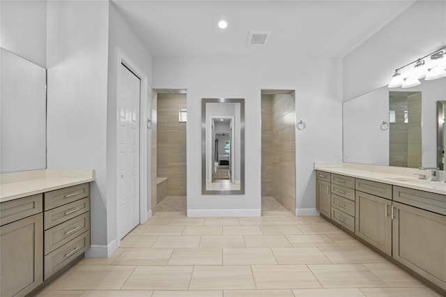 1801 Los Alamos Dr, Punta Gorda, FL 33950 - bathroom with vanity, walk in shower, and recessed lighting