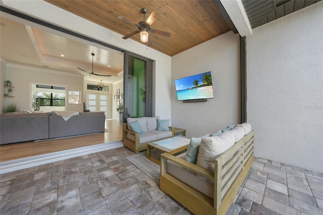 1801 Los Alamos Dr, Punta Gorda, FL 33950 - view of patio with a ceiling fan and an outdoor hangout area