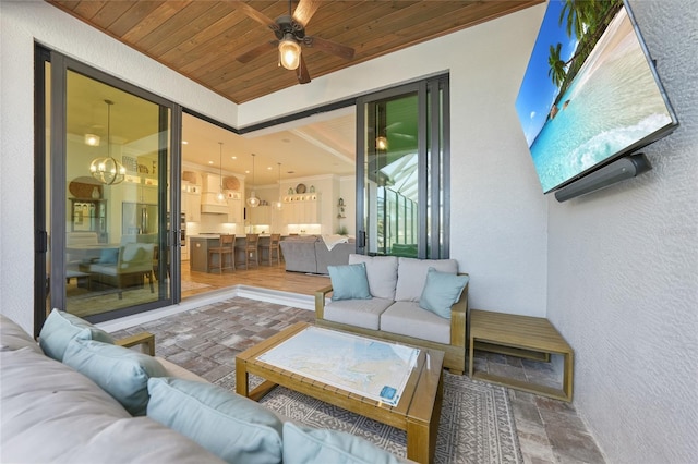 1801 Los Alamos Dr, Punta Gorda, FL 33950 - view of patio / terrace featuring an outdoor living space and ceiling fan