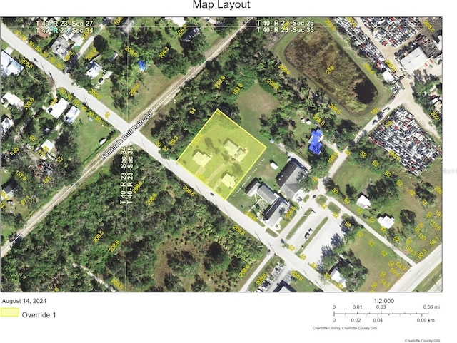 28024 Cleveland Ave, Punta Gorda, FL 33982 - map / location featuring property parcel outlined
