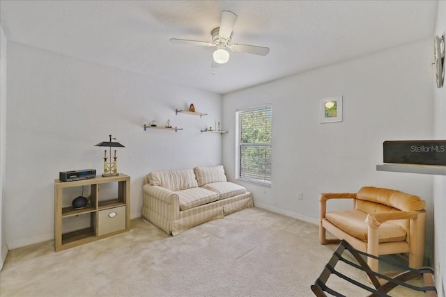 3322 Hampton St, Port Charlotte, FL 33948 - living area with a ceiling fan and carpet