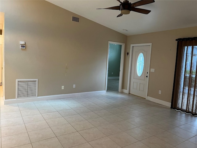 3300 Loveland Blvd Unit 602, Punta Gorda, FL 33980 - entryway with ceiling fan, vaulted ceiling, and light tile patterned flooring