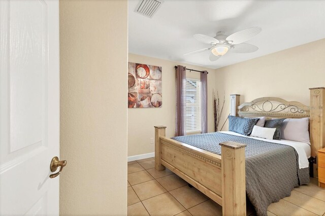 7280 Muncey Rd, North Port, FL 34291 - bedroom with light tile patterned floors and a ceiling fan