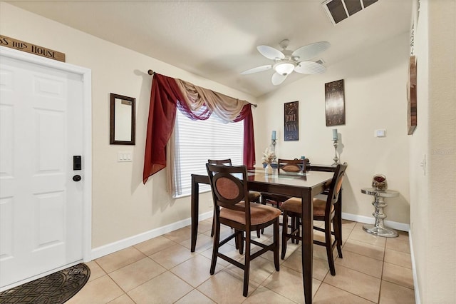 7280 Muncey Rd, North Port, FL 34291 - dining space with a ceiling fan and light tile patterned floors