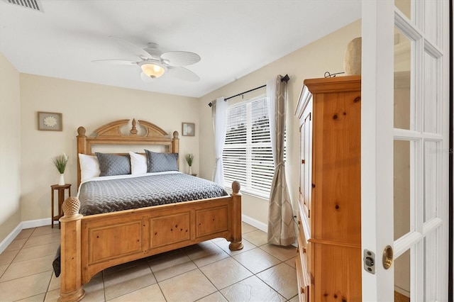 7280 Muncey Rd, North Port, FL 34291 - bedroom with light tile patterned floors and a ceiling fan