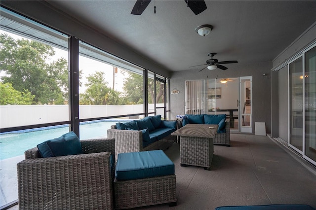 21220 Pemberton Ave, Port Charlotte, FL 33952 - sunroom / solarium featuring ceiling fan and plenty of natural light