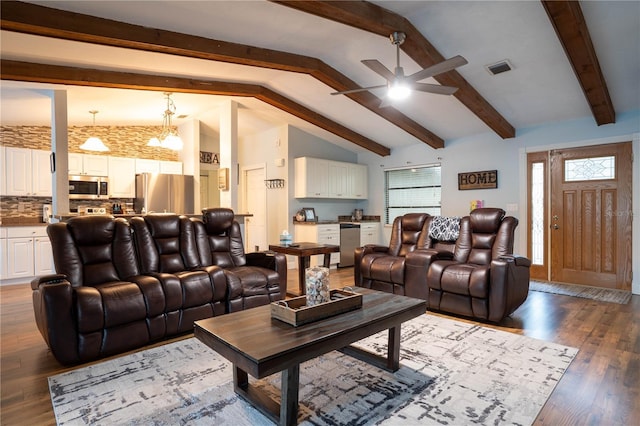 21220 Pemberton Ave, Port Charlotte, FL 33952 - living area with ceiling fan, wood finished floors, and a chandelier