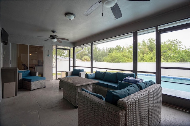 21220 Pemberton Ave, Port Charlotte, FL 33952 - sunroom / solarium with a ceiling fan and an outdoor living space