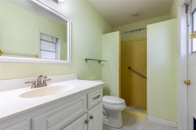 3242 Nocturne Rd, Venice, FL 34293 - full bath with vanity, a tile shower, and tile patterned flooring