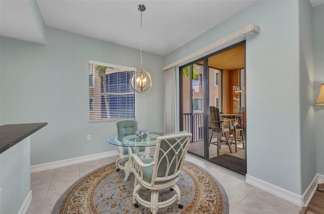 90 Vivante Blvd Unit 202, Punta Gorda, FL 33950 - dining room with plenty of natural light, a chandelier, and light tile patterned floors