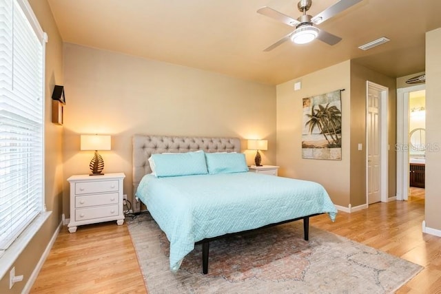 7424 Acorn Blvd, Punta Gorda, FL 33982 - bedroom featuring light wood finished floors, baseboards, and a ceiling fan
