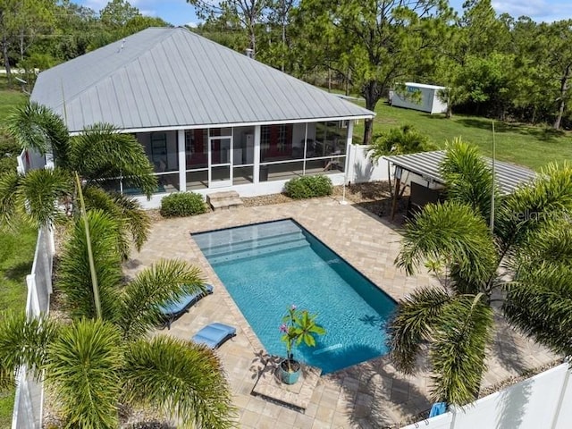 7424 Acorn Blvd, Punta Gorda, FL 33982 - swimming pool with a sunroom and a patio area