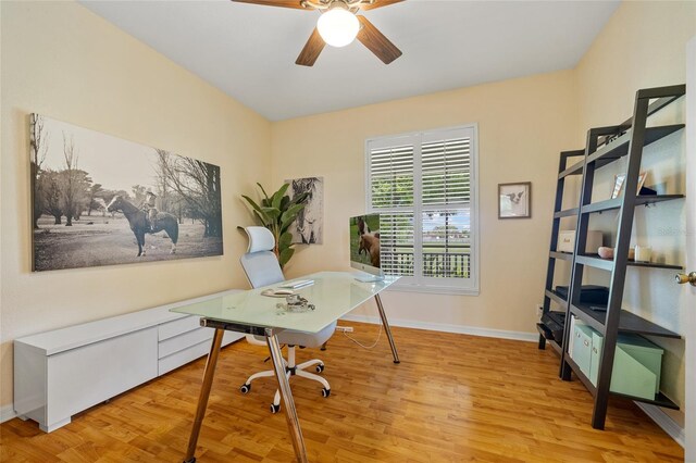 5221 Blackjack Cir, Punta Gorda, FL 33982 - office space with ceiling fan and light wood finished floors