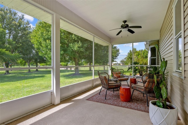 5221 Blackjack Cir, Punta Gorda, FL 33982 - sunroom / solarium featuring ceiling fan