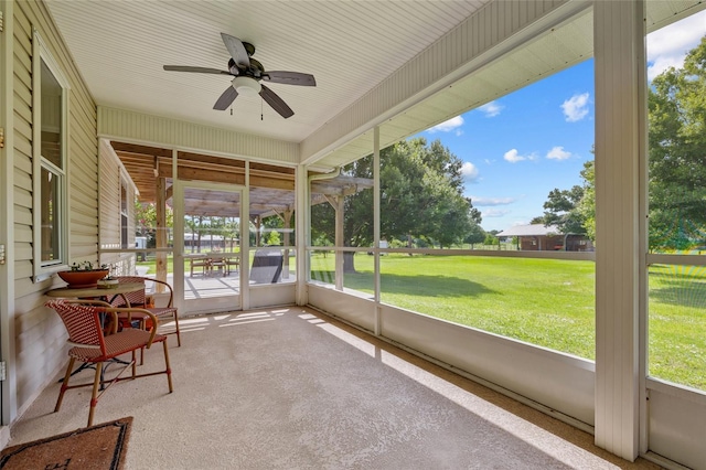 5221 Blackjack Cir, Punta Gorda, FL 33982 - unfurnished sunroom with ceiling fan