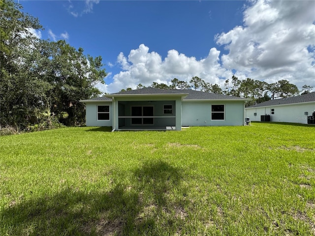 2451 Waller Rd, North Port, FL 34288 - back of property featuring a yard and stucco siding